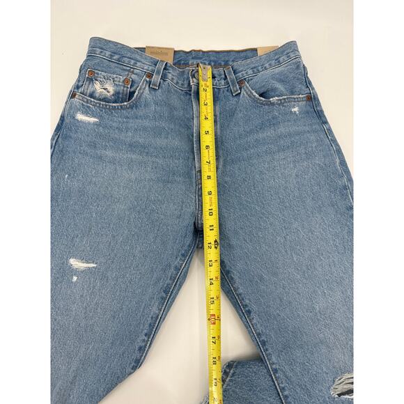 Levi’s 501 Original Cropped Distressed Jeans Button Fly NWT Size 29x26 - Picture 8 of 8
